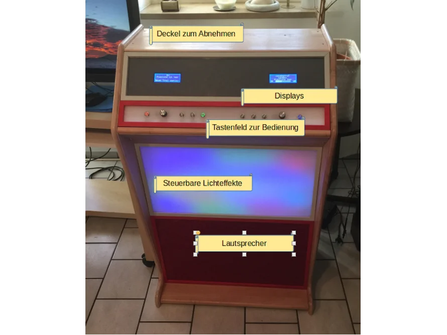 Selbstgebauter Musikautomat mit Beleuchtung