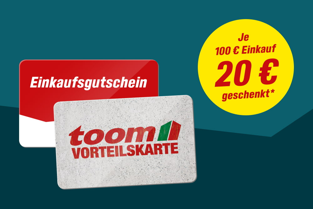 toom Einkaufsgutschein und Vorteilskarte mit einer temporären Rabattaktion
