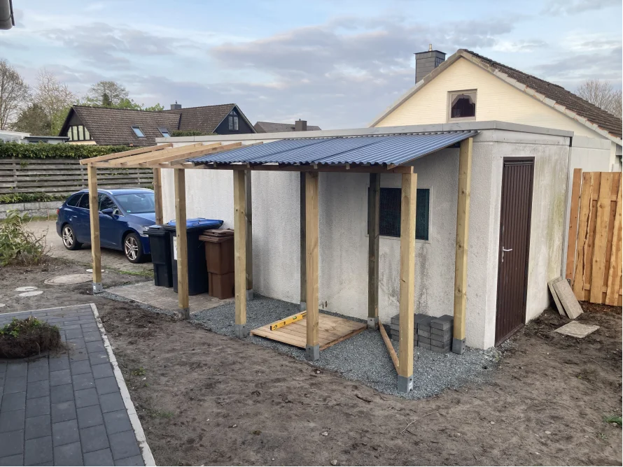 Holzgerüst für einen Unterstand