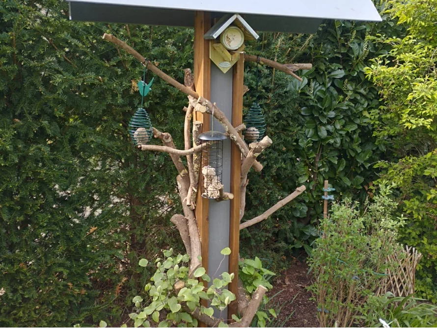 Vogelfutterstelle im Garten