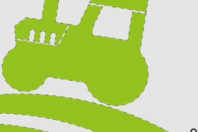 Grüner Traktor zum Ausschneiden