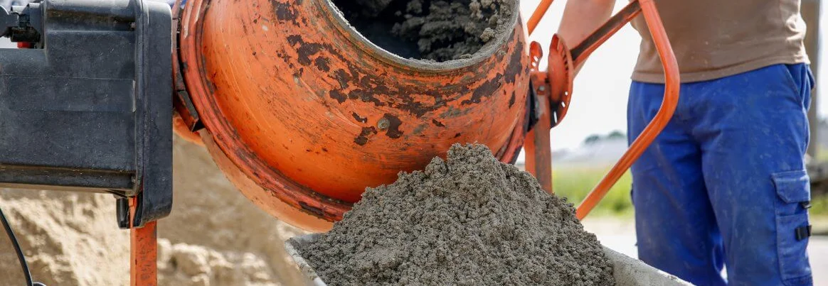 Einschnürer zur Betonherstellung in einem Orangenmischer