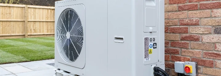 Wärmepumpe an Hauswand