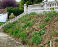Garten mit Böschung und Treppe