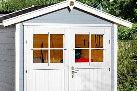 Gartenhaus mit Doppeltür aus Glas