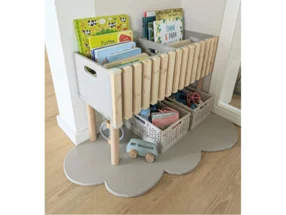 Kinderbücherregal mit Spielzeug