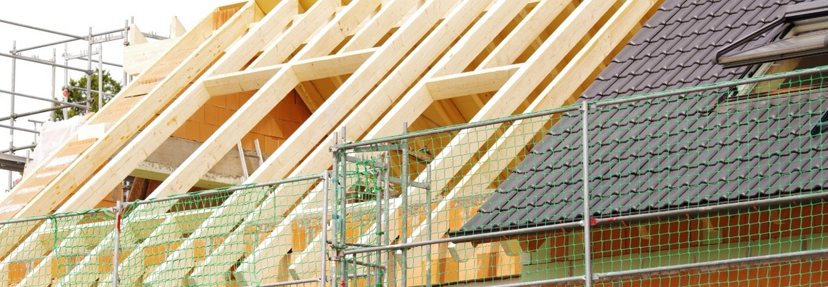 Dachstuhl eines Hauses im Bau