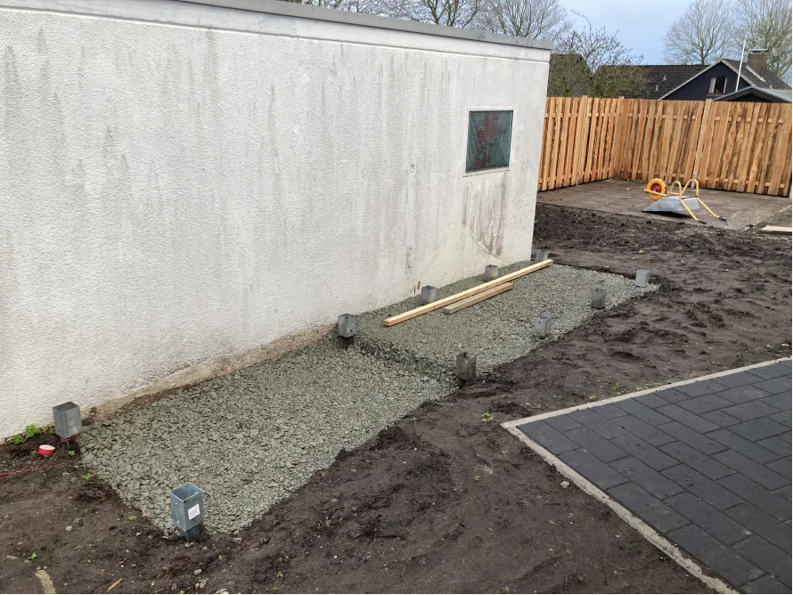 Fundament für ein Gartenhaus