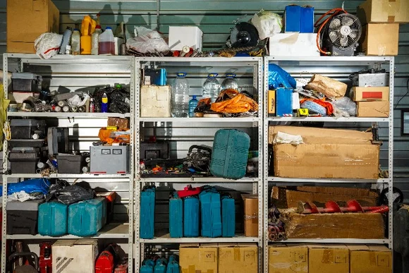 Unordentliches Regal