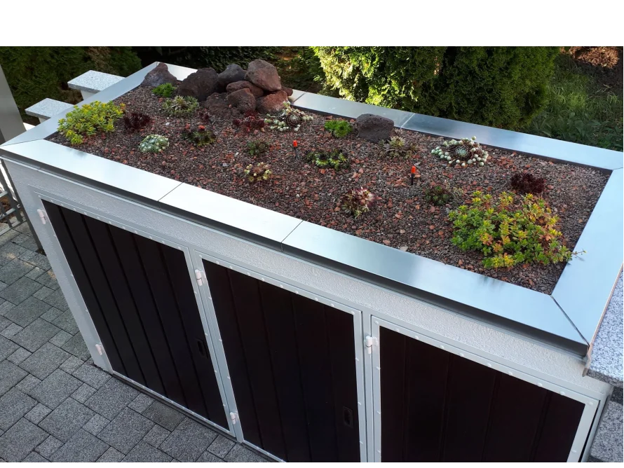 Gartenhaus mit begrünten Dach