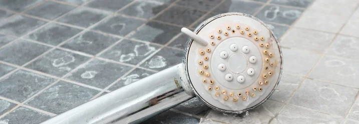 Duschkopf auf Fliesenboden