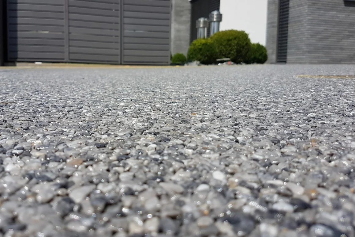 Nahaufnahme eines Kieselboden