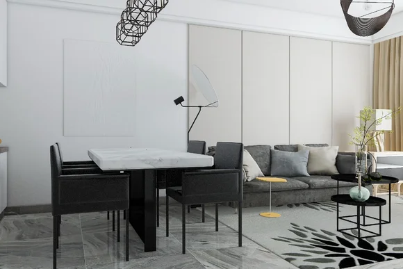 Modernes Wohnzimmer mit Essbereich