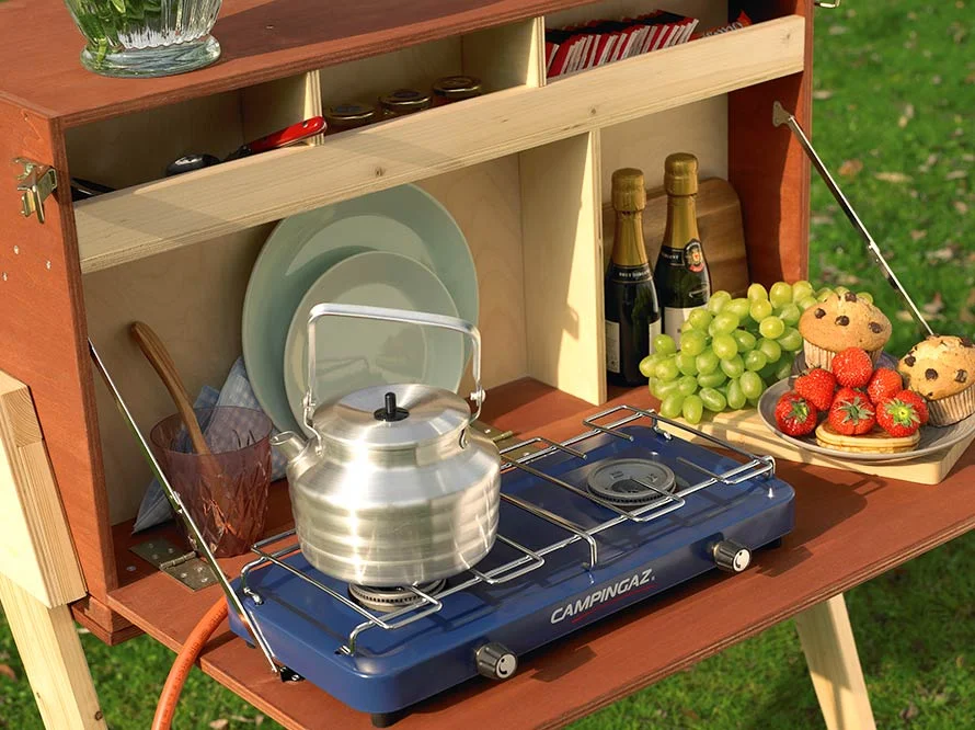 Campingküche mit Gaskocher