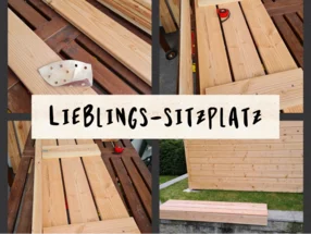 Holzbank im Bau