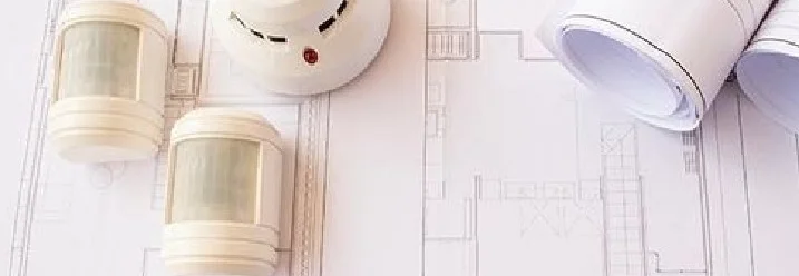 Rauchmelder auf Bauplan