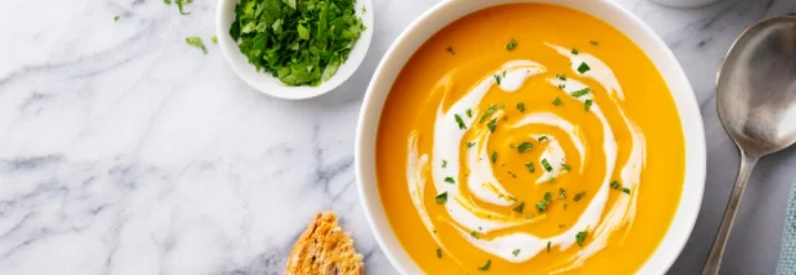 Cremige Kürbissuppe mit Petersilie