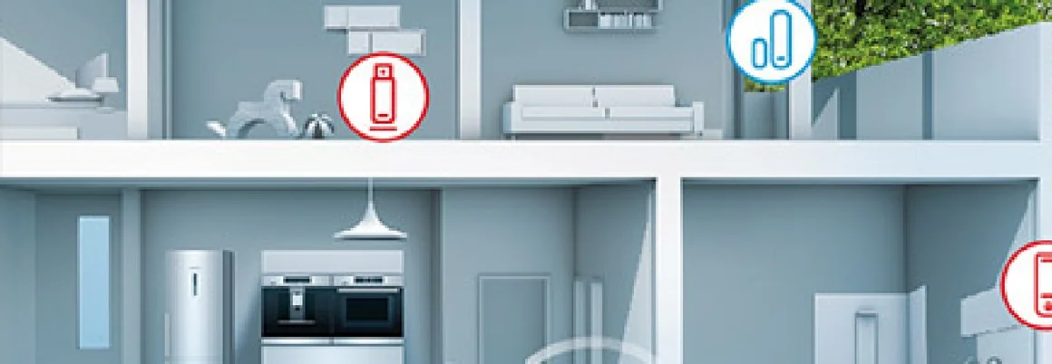 Haus mit Smart-Home-Symbolen