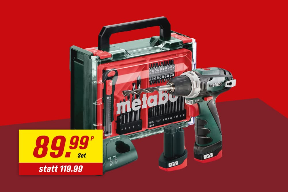 metabo Akkuschrauber-Set für nur 89,99 € statt 119,99 €