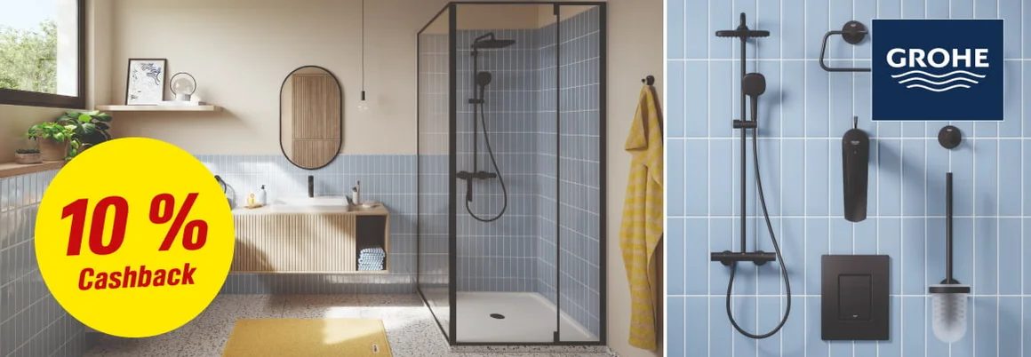 Ein buntes Badezimmer mit GROHE-Produkten