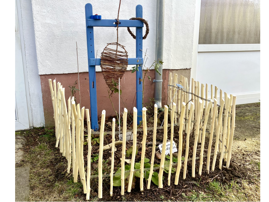 Gartenbeet mit Weidenzaun