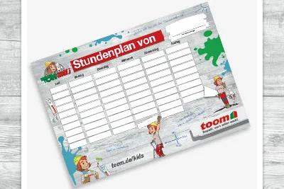 Leerer Stundenplan mit buntem Design