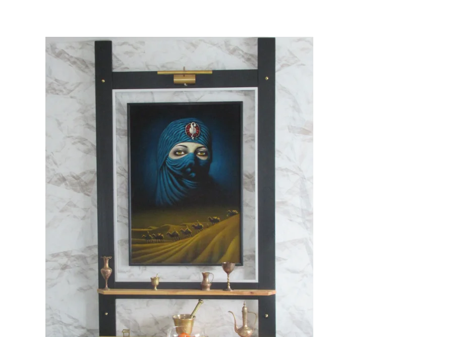 Gemälde einer Person mit Kopftuch