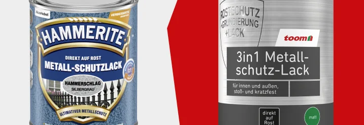Hammerite Metallschutzlack oder toom Metallschutzlack