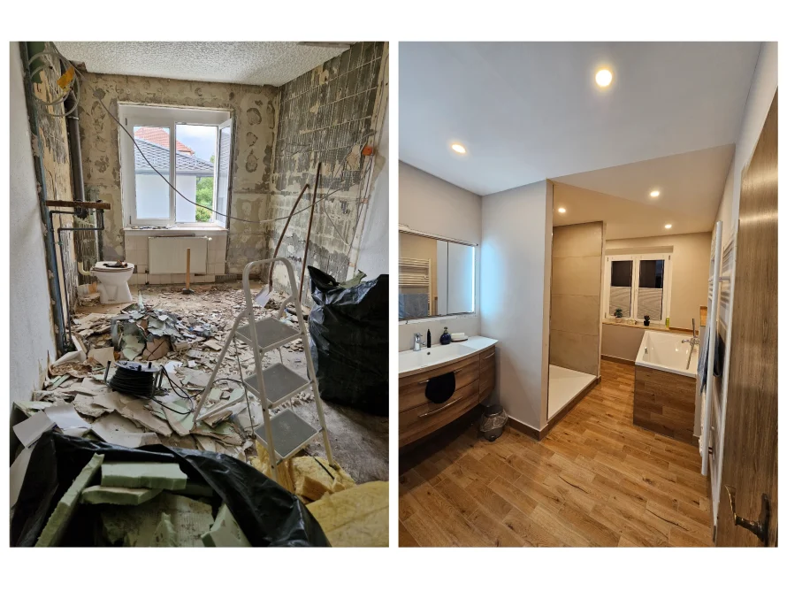 Badezimmerrenovierung Vorher-Nachher