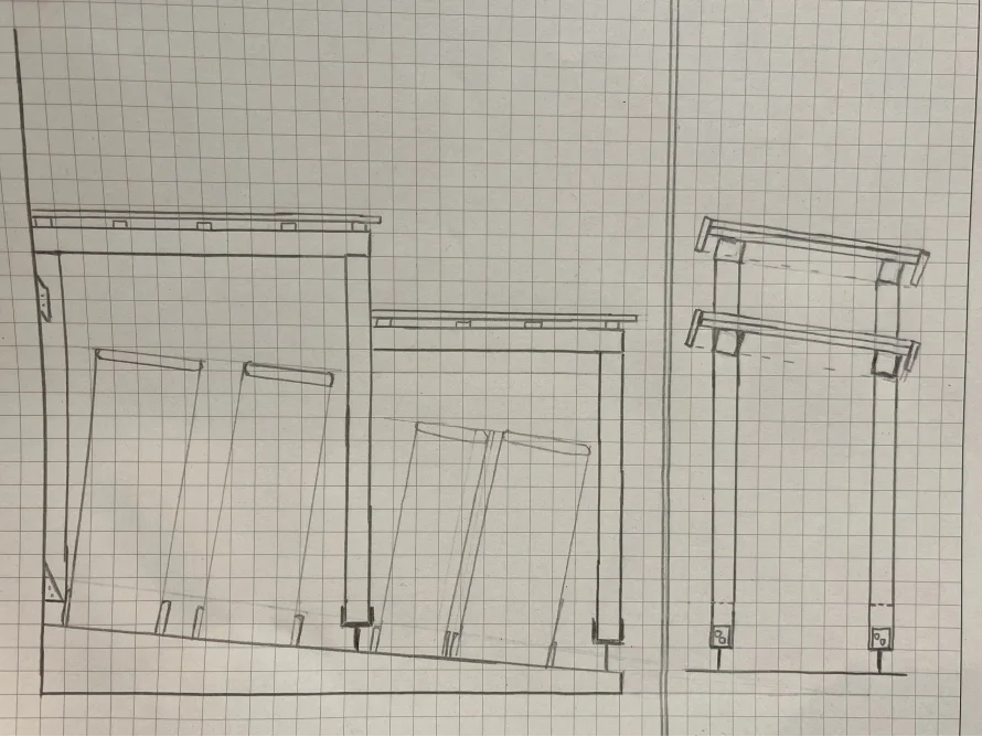 Dreidimensionale Skizze eines Gartenhauses