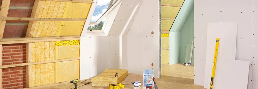 Dachgeschoss mit Dämmung und Trockenbau