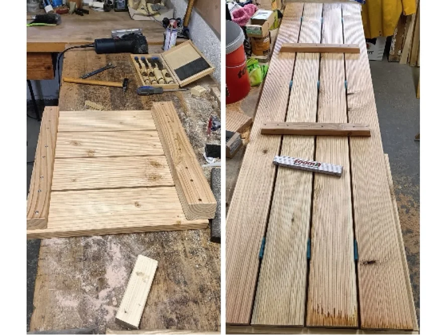 Holzkonstruktion für ein Gartenhaus