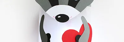 Laterne basteln: Waschbär mit Herz