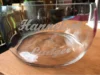 Glas Schale mit Gravur