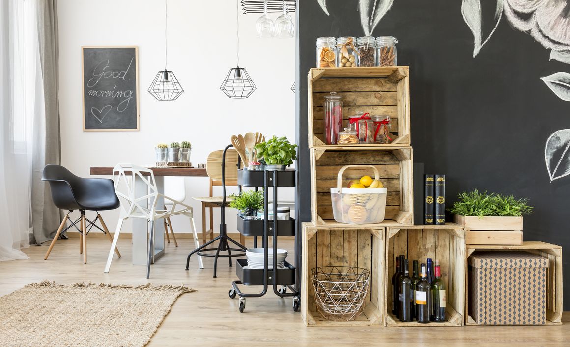 Weinregale aus Obstkisten