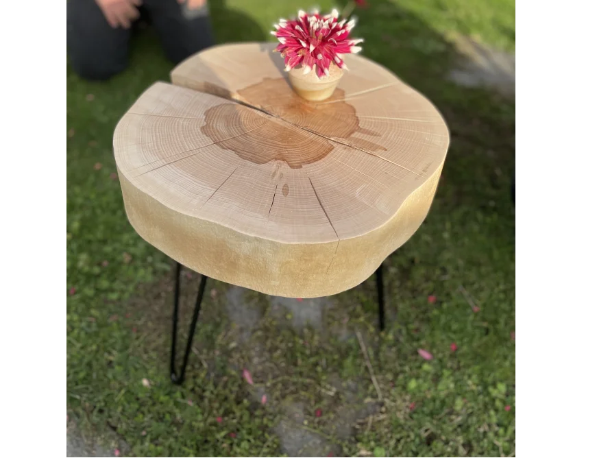 Beistelltisch aus Baumscheibe