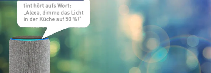 Sprachassistent auf grauem Hintergrund