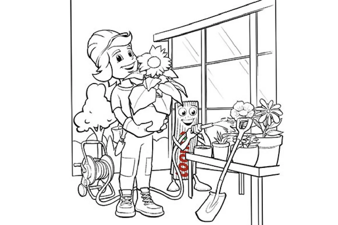 Eine Skizze von Tom und Zolli zum Ausmalen