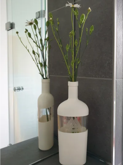 Zwei Vasen mit Blumen