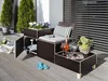 Modulare Gartenlounge aus dunklem Holz