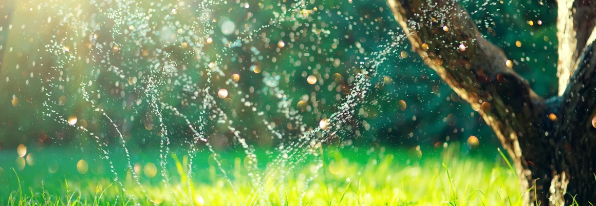 Rasensprenger im Garten