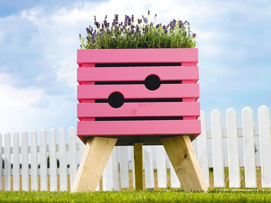 Pflanzkiste Hochsitz rosa