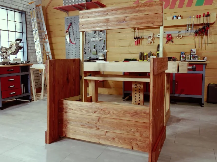 Holzrahmen in einer Werkstatt