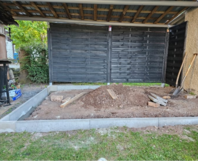 Fundament eines Gartenhauses