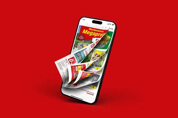 Smartphone mit Prospekt