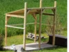 Holzgerüst eines Gartenhauses