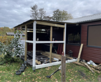 Rohbau eines Gartenhauses