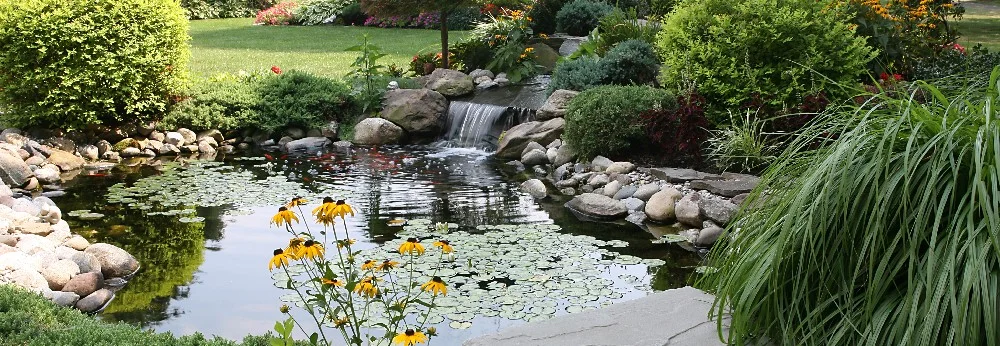 Gartenteich mit Wasserfall