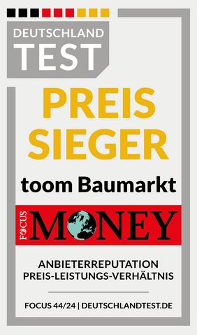 Siegel von Focus Money für toom Baumarkt