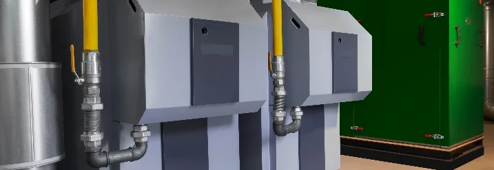 Zwei Heizkessel und ein Blockheizkraftwerk